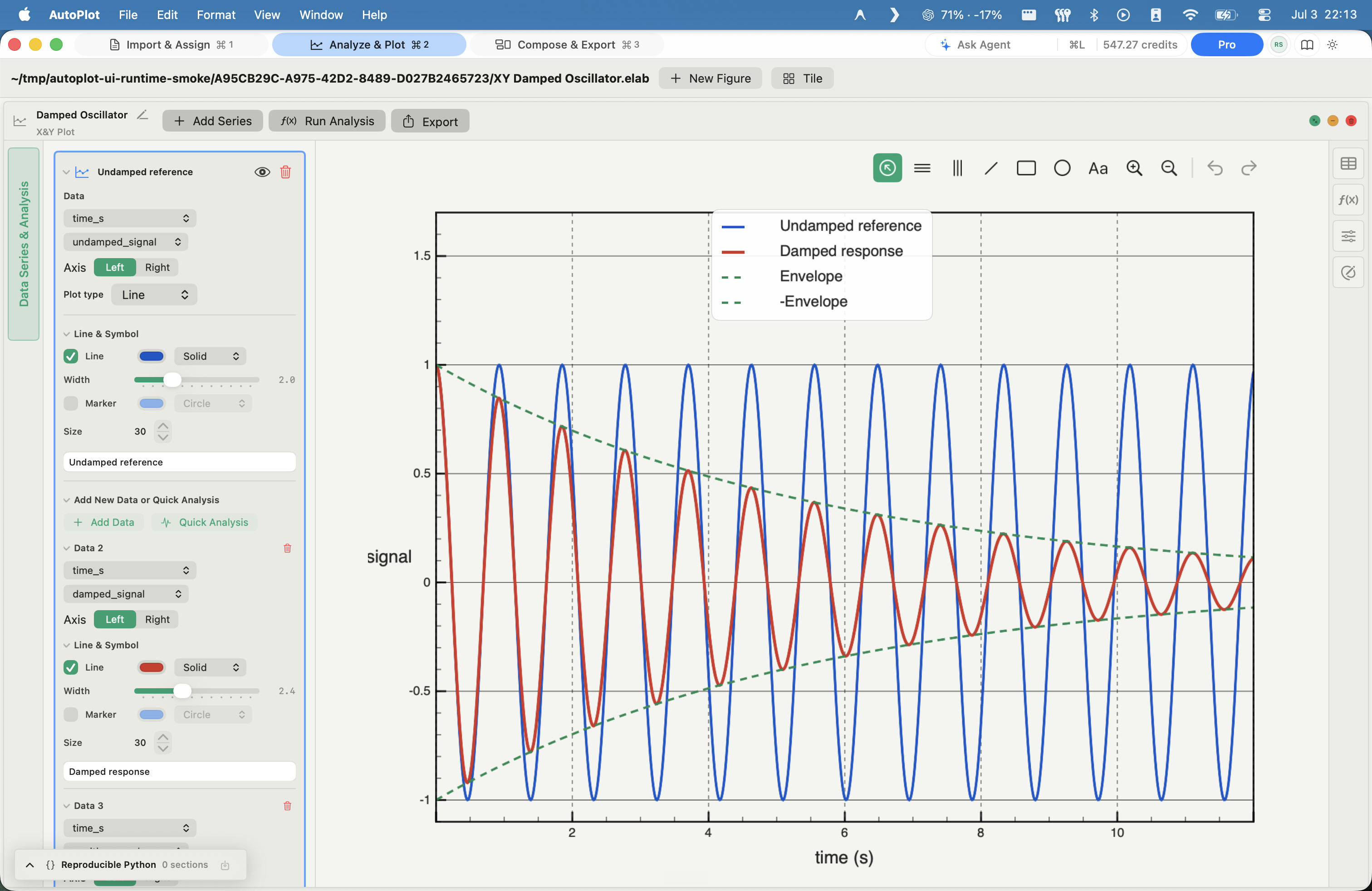 AutoPlot X&Y plots screenshot