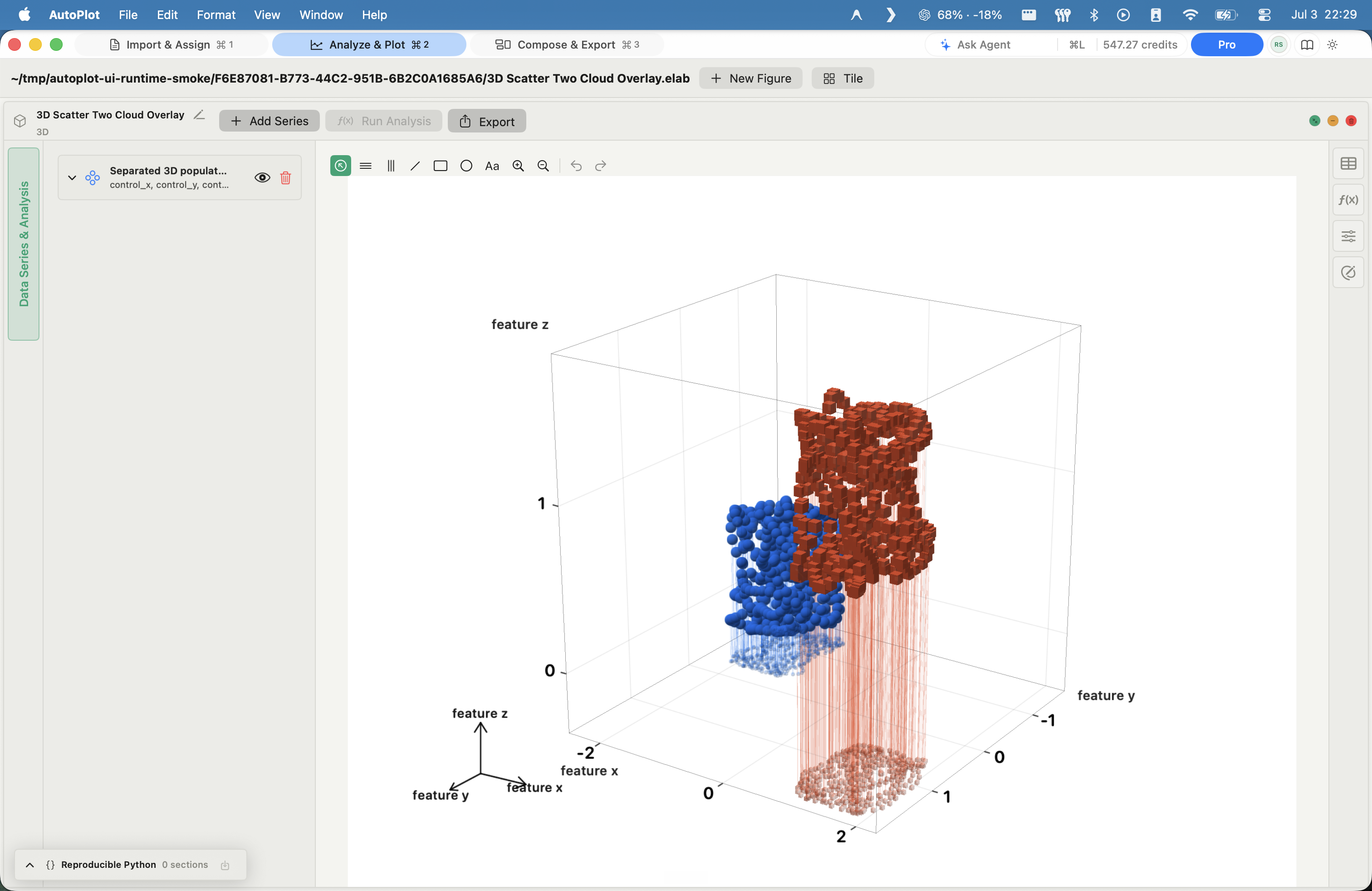 AutoPlot 3D scatter plot screenshot