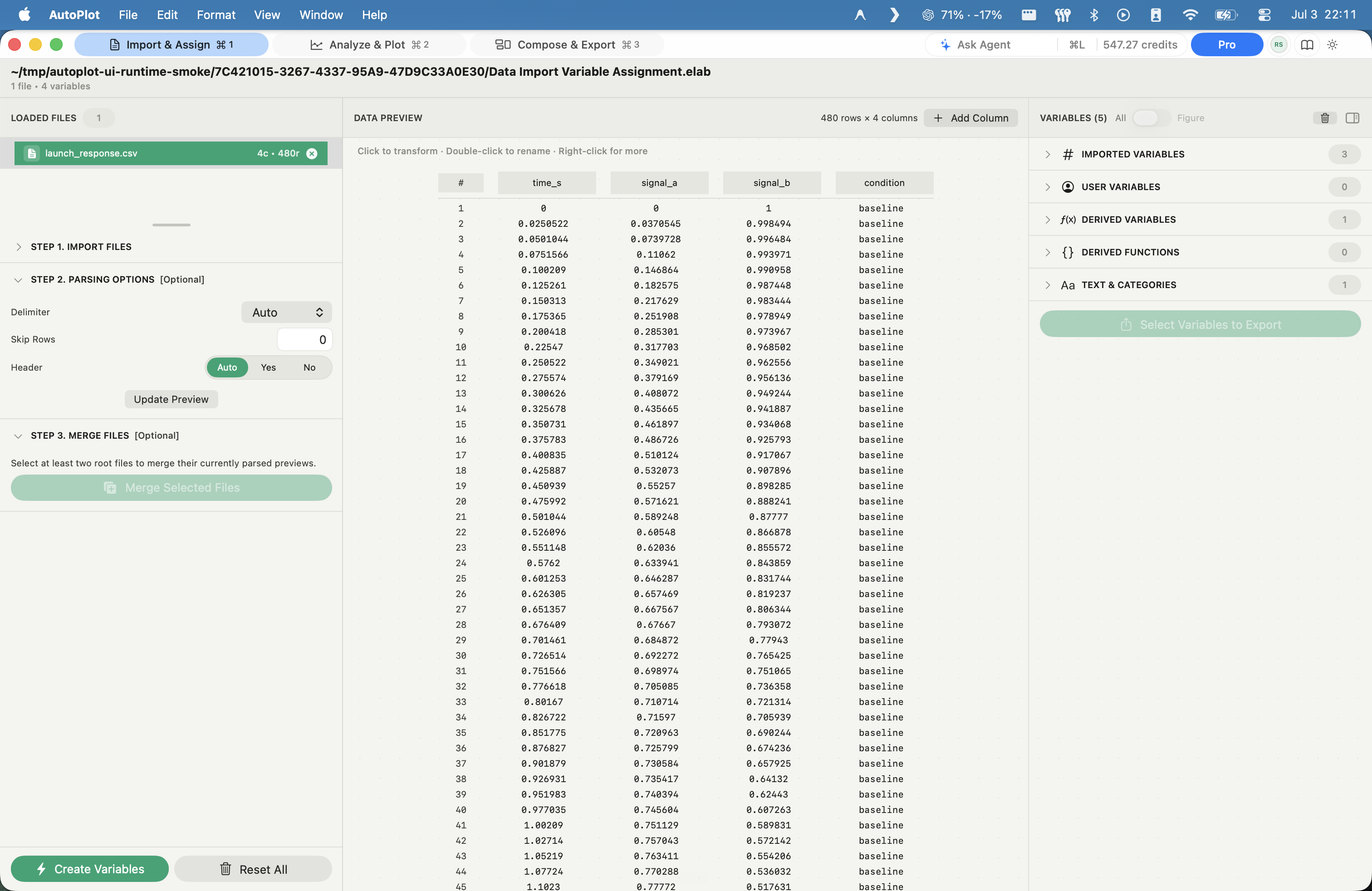 AutoPlot Import & parse screenshot